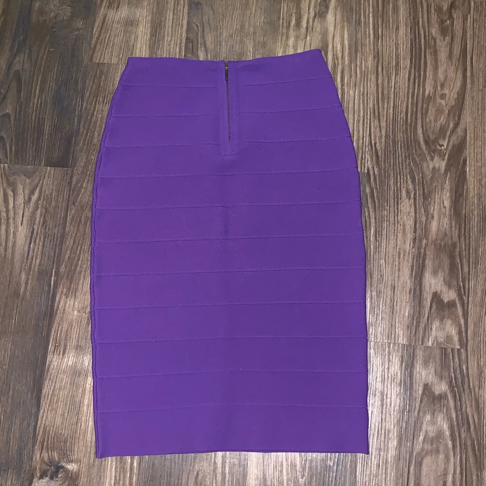 Reiss Purple High Waisted Bandage Skirt - Picture 2 of 5